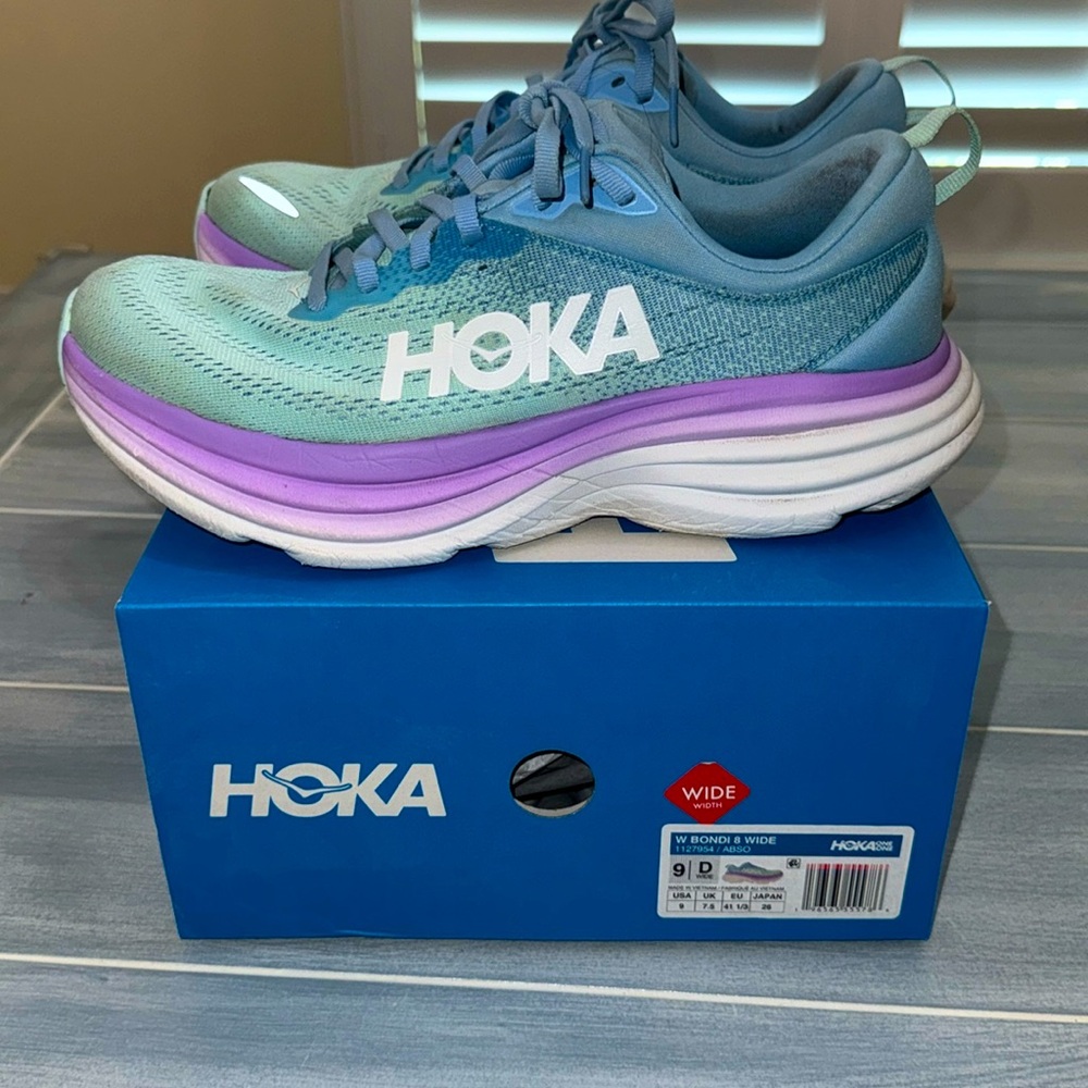 Hoka Women's Aqua Mint and Lavender Running Shoes